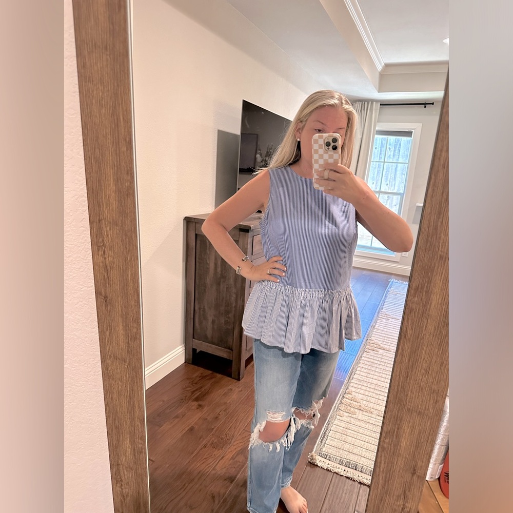 Time and Tru striped peplum tank top
